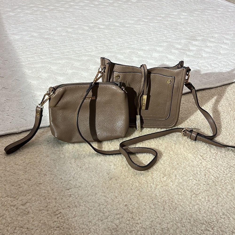 Remi and Reid Crossbody Bag with Insert Bag Beige